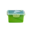 Contenedor rectangular de plástico para alimentos para refrigerador, congelador y despensa, con tapón de orificio de aire, apto para microondas y lonchera hermética
