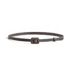 Novo Cinto Fino Estilo Coreano Simples Retrô Duas Camadas Couro Bovino Pequeno Ocidental Decorativo Fino Cinto Moda Feminina Versátil Faixa de Cintura