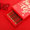Palillos de Año Nuevo Palillos de Madera para Alitas de Pollo Caja de Regalo 10 Pares Caja de Regalo de Sándalo Rojo Embalaje Año del Caballo Palillos de Madera Sin Pintura Sin Cera