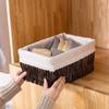 Cesta de Almacenamiento de Mimbre Cesta de Almacenamiento de Escritorio Cesta de Almacenamiento de Mimbre para Ropa y Juguetes Cesta de Almacenamiento de Mimbre para el Hogar Cesta de Almacenamiento de Escritorio para el Hogar