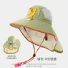 Sombrero de Pescador con Protección Solar para Niños, Sombrero de Sol de Verano de Ala Ancha para Playa, Secado Rápido, Transpirable, Sombrero de Sol con Chal para Exteriores, Dropshipping