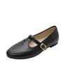 Sapatos Casuais de Couro Femininos de Salto Baixo 2026 Novos Outono Mary Jane Sapatos Femininos Loafers Planos Estilo Coreano