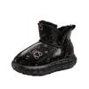 Botas de neve para meninas de inverno forradas de lã engrossadas 2024 Novas crianças quentes grandes sapatos de algodão para meninos botas de algodão à prova d'água