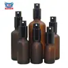 Xm-082 Em Estoque Garrafa de Vidro, Frasco de Vidro Âmbar Fosco para Óleo Essencial, Frasco Dispensador Cosmético à Prova de Luz, Frasco para Líquido de Essência