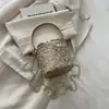 Bolso Pequeño Cuadrado de Lentejuelas Estilo Coreano de Moda 2026 Nuevo Modelo Bolsa de Maquillaje Nicho Popular Bolso de Cadena para Lipstick