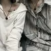 Suministros del Fabricante Collares de Obsidiana para Parejas, un Par de Cadenas para Clavícula para Hombres y Mujeres, Colgantes de Cristal, Cordón Negro, Piedras Naturales Personalizadas