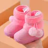 Botas de neve infantis estilo 2026, sapatos de algodão para meninos e meninas, sola macia, antiderrapantes, quentes, forradas com fleece, botas de algodão espessadas com zíper, modernas