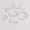 Contas de Lua Iridescentes de Vidro com Furo Lateral, Contas Espaçadoras de Trevo de Quatro Folhas de Cristal, Pingente de Folha de Bordo Artesanal, Acessórios para Pulseira e Brincos