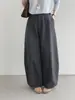 Em seguida, calças de perna larga curvas de cintura alta simples e elegantes em estilo coreano para mulheres, folgadas e versáteis, calças tipo balão que emagrecem 6189