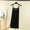 Vestido con tirantes de modal para mujer, falda interior anti-transparente, talla grande, ropa interior, longitud media, base Voret dress