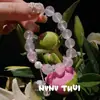 Pulsera Calabaza de Cristal Blanco Lunar Blanco Natural Filamentosa Pulsera Flor de Fulu Dios Melocotón y Melocotón