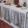 Cortina Media Estilo Country Americano Cortina de Café Cortina de Media Longitud Cortina para Gabinete Barra de Cortina Cortina Divisoria de Habitación Cortina para Ventana Pequeña de Cocina Dormitorio Cortina Parasol