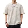 Camiseta Ripped de Manga Corta con Diseño Retro Americano para Hombre Verano 2025 Nuevo Estilo Holgada Talla Grande Top de Media Manga