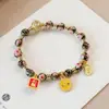 Pulsera de flor fragante de Pekín para mujer, esmalte cloisonné cloisonné, pulsera de flor, pulsera de cuentas corazón a corazón, venta al por mayor