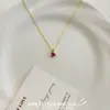 2026 Nuevo Collar con Colgante de Corazón Rojo Rosa para Mujer Nicho Lujo Ligero Moda de Gama Alta Individual Versátil Cadena para Clavícula