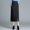 Falda bodycon retro estampada de moda para mujer, nueva colección de otoño 2026 para mujer, falda de longitud media que adelgaza, con botones de un solo paso