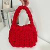 Lana islandesa super gruesa bolsa tejida a mano para manualidades bolsa terminada bolso de mensajero coreano para llevar a mano al por mayor de fábrica para mujer