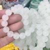 Pulseira de Jade Branca Transparente com Degradê de Gelo, Pulseira de Casal Bodhi com Contas Redondas, Livro de Equitação Vermelha, Brincadeira de Estudante, Dedo Macio
