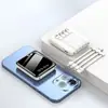 Mini Power Bank Portátil Popular Transfronteiriço com 4 Cabos Embutidos, Certificado 3C, 20000mAh, Personalizável como Presente