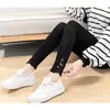 Calças Leggings Roupas de Exterior Nova Renda Cintura Alta Emagrecedoras Stretch Justas Coreanas Versátil Primavera e Outono Finas Comprimento no Tornozelo