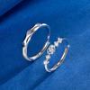 Luz de Anel Flash Wish para Casal Luxo Fuga Princesa Amor Doce Diamante Completo Design Avançado Anel Liso Ajustável