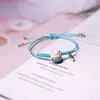 Jingdezhen Navidad Cerámica Cuerda Trenzada Pulsera Animales de Dibujos Animados Cuerda de Mano Joyería al por Mayor para Atracciones Turísticas Nicho Lujo Ligero