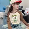 Linda Camiseta de Felpa Cálida Estilo Coreano para Niñas Otoño Invierno Moda Dulce Elegante Bloque de Color Manga Larga Cuello Redondo Tendencia