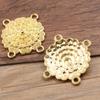 9 Conectores de Flor Huecos Porosos de Aleación de Zinc Dorados DIY Joyería Vintage Accesorios Estilo Familia Famosa