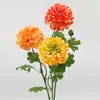 Lótus de Orvalho de Mil Poses de Duas Cabeças em Haste Única Lótus de Orvalho Artificial Decoração de Sala de Estar Arranjo de Atmosfera de Shopping Decoração de Vitrine Colocação