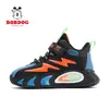 Zapatos de baloncesto de cuero Babu Dou para niños, zapatillas cálidas de cuero impermeables para otoño e invierno para niños, zapatos deportivos para niños al por mayor
