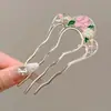 Grampo de Cabelo em Forma de U com Pérolas para Mulheres 2025 Novo Estilo Ferramenta de Penteado Grampo de Cabelo Acessório de Cabelo de Alta Qualidade Pente Estilo Chinês Grampo de Cabelo Adorno de Cabeça