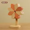 Tapete Isolante Térmico de Madeira Maciça com Design de Moinho de Vento para Mesa de Jantar, Jogo Americano Dobrável Criativo Resistente a Altas Temperaturas Doméstico Anti-Queimaduras que Parece uma Árvore