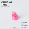 Resina Desenho Animado Urso Sólido Chapéu Pato DIY Ornamento Chaveiro Pingente Resina 3D Pequeno Acessório