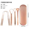 Venta Directa de Fábrica Set de 5 Piezas Raspador de Lengua de Acero Inoxidable Limpiador Bucal para Eliminar el Mal Aliento y la Capa Gruesa de la Lengua Cepillo Limpiador Lo
