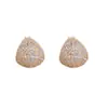 Pendientes de Plata Brillantes Exquisitos con Zirconia en Forma de Gota con Ganchos de Plata S925, Diseño Único de Nicho, Pendientes Elegantes y con Estilo