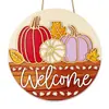 Letrero de Calabaza de Madera de Otoño Transfronterizo Letrero de Puerta Decoración Artesanía de Madera Adorno Colgante de Otoño Decoración de Pared S