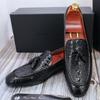 Mocasines de Borlas Hechos a Mano de Gama Alta con Estampado de Cocodrilo para Hombre, Calzado de Cuero Casual de Negocios de Venta Caliente Europeo y Americano, Zapatos de Cuero de Vaca para Hombre