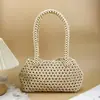 Bolso de cuentas de madera con diseño minimalista francés calado, diseño de nicho europeo y americano, bolso de hombro de alta gama para el día a día, bolso de mano