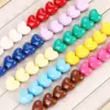 Cuentas acrílicas de color sólido, con perforaciones y forma de corazón, cuentas sueltas para manualidades DIY, dijes para teléfono, pulseras y accesorios de cordón con forma de corazón