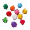 Pompones de Hilo Dorado de Colores Bolas de Felpa de Polipropileno Accesorios de Decoración Navideña para Ropa DIY Infantil Decoraciones Festivas