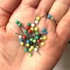 Accesorios de Pesca Pines de Perla con un Diámetro de 4 mm, Pines de Posicionamiento de Hilo de Pesca de Colores, Pines de Gota de Agua para Punto de Cruz