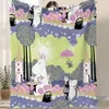 Manta de Franela Estampada Digital de Gran Venta, Manta de Oficina para Todas las Estaciones, Manta Gruesa de Dibujos Animados para Aire Acondicionado