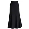 Elegante Falda Negra de Cola de Pez, Ajustada, de Longitud Media y con Caída, para Mujer, Moda Trendy de Otoño 2026 para Ir al Trabajo