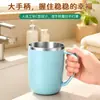 Vaso para enjuague bucal de acero inoxidable 304, vaso para cepillo de dientes doméstico, vaso de lavado para parejas, alto valor estético, con asa, doble capa, engrosado, anticaída