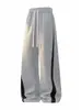Pantalones Casuales de Punto Patchwork Bloque de Color Holgados para Hombre ACU Marca Americana de Moda Otoño/Invierno 2026 Nuevas Llegadas Pantalones Caídos