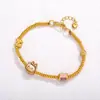 Pulseira com Pingente Gatinho da Sorte Esmaltado Ouro 24K Cavalo Bolha Estilo Chinês Moda Luxo Leve Personagem de Bênção de Alta Qualidade