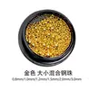 Arte de Uñas Estilo Japonés Tamaño Mixto Punto Bola de Acero Joyería Uñas Estilo Punk Bola Dorada y Plateada Arte de Uñas con Fototerapia Pequeña Bola de Acero