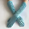 Luvas para Vestido de Noiva de Noiva Seda Amassada Comprimento Médio Cetim Elástico Cetim Cobertura para Dedos Palco Festa Casamento Casamento