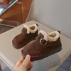 Zapatos de algodón Birken para niños invierno más terciopelo niños y niñas zapatos peludos para bebé 2026 sin cordones suela blanda antideslizantes cálidos zapatos de algodón