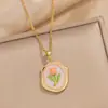 Colar Estilo Pintura a Óleo Jardim de Monet Elegante Niche Luxo Leve Francês Retrô Simples Versátil Sem Cor Acessórios